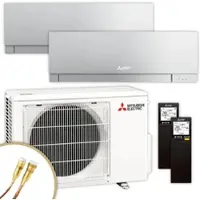 Mitsubishi Multisplit Klimaanlage MSZ-EF | 1,8 kW + 2,5 kW | Silver | Quick-Connect