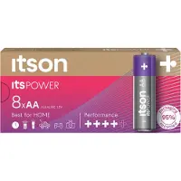 Itson , Batterien AA, 8 Stück, 1.5V, Alkaline Batterien, für Uhren, Taschenlampen