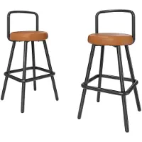 StarTech.com Barhocker - Ergonomische Rückenlehne - Wasserabweisendes Kunstleder - Gepolstert - Metallbeine - 2er-Set - Braun