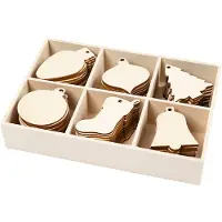 Creativ Company Weihnachtsschmuck aus Holz, 90 Stück
