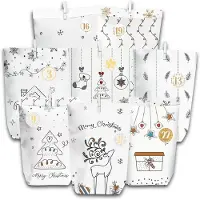 Sonstiges DIY Adventskalender Set 28 Papiertüten mit Zahlenaufklebern, Holzklammern & Juteschnur