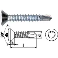 SCHMIDT'S Onlineshop Bohrschraube Senkkopf mit Torx verzinkt - 4,8 x 19 / 9,5 / 3