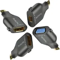 PureLink IQ-AR300, 4 x USB Type-C, DisplayPort + Mini DisplayPort + HDMI + VGA, Schwarz, Gold