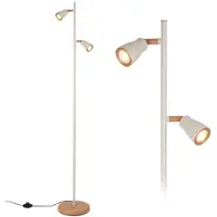 Briloner LED Stehlampe Ø22x141,5 cm 2x3,5W 800lm 3000K Warmweiß Kabelschalter Warm Grey-Coffee - Stehleuchte Wohnzimmer Leselampe