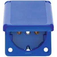 Berker SCHUKO-Einbausteckdose blau mit Klappdeckel 7429635