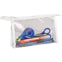 Clairefontaine 3329680084870, Weiches Federmäppchen, Kunststoff, Transparent, Weiß, Einfarbig, Reißverschluss, 220 mm