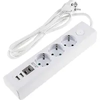 Chilitec Steckdosenleiste mit Ladebuchsen für USB