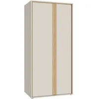 Forte WEXLIN Kleiderschrank 90 95, moderner Schrank mit 2 Drehtüren, Kinder- und Jugendzimmer, Holzwerkstoff, Kaschmir|Beige|Mauvella Eiche Holzdekor, 91,3 cm breit x 193,7 cm hoch x 60 cm tief