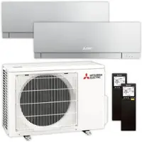 Mitsubishi Multisplit Klimaanlage Set | MSZ-EF | 2,5 kW + 2,5 kW | Silver