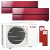 Mitsubishi Multisplit Klimaanlage Set | MSZ-LN | 1,8 kW + 2,5 kW | Ruby Red