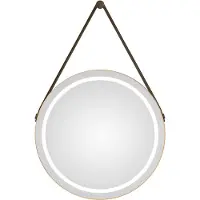 Talos Spiegel "CORVIA", gold (goldfarben), B:50cm H:50cm T:2,5cm, Aluminium, Spiegel, Spiegel, austauschbare LED Beleuchtung, Shine in matt, Ø50 cm