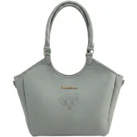 Gian Marco Venturi Gianmarco Venturi Damen Schultertasche PVC Reißverschluss Weiß Bianco UNICA 29x28x14 cm