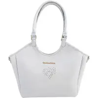 Gian Marco Venturi Gianmarco Venturi Damen Schultertasche PVC Reißverschluss Weiß Bianco UNICA 29x28x14 cm