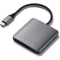 Satechi ST-H4CPDM, USB Typ-C, USB Typ-C, 10000 Mbit/s, 60 Hz, Grau, 100 W