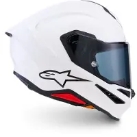 Alpinestars S-R7 Solid Helm White Glossy, Größe: XS