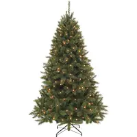 Triumph tree Bristlecone Künstlicher Weihnachtsbaum mit LED-Lichtern - H215 x Ø127 cm - Dunkelgrün