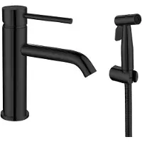 Sapho RHAPSODY Waschtischarmatur mit Bidet-Handbrause, Schwarz