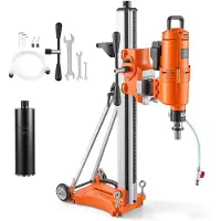 Vevor Diamant Kernbohrgerät 4500W Kernbohrmaschine Trocken & Nass 20-450mm, für Beton Ziegel Stein 127mm Nassbohrer Neigbarer Ständer Fahrgestell 1150U/min 3-Stufiger Drehzahlregler UNC1 1/4-7-Gewinde