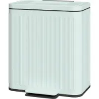 HOMCOM Mülleimer Küche 2 x 20 Liter Treteimer mit Soft-Close-Deckel, Pedal
