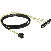 DeLOCK 85685, Schwarz, Gelb, 1 m, 1 x Mini SAS HD SFF-8643, 4 x SATA 7 pin, Männlich/Männlich
