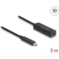 DeLOCK 80027, 3 m, USB C, USB C, USB 3.2 Gen 2 (3.1 Gen 2), 10 Gbit/s, Schwarz