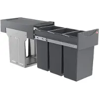 Hailo 3666131 - AS Terzett - 10L/10L/10L - Dunkelgrau Abfallsammler Mülleimer