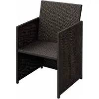 vidaXL Gartenstühle 3 pcs Braun 56 x 52 x 87 cm Poly Rattan