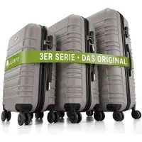 Juskys Hartschalenkoffer Set Rom - 3-teilig - ABS - Champagner