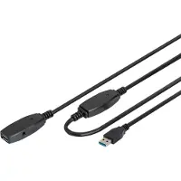 Digitus Aktives USB 3.0 Verlängerungskabel, 20m, 20 m, USB A, USB A, USB 3.2 Gen 1 (3.1 Gen 1), 5 Gbit/s, Schwarz