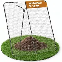 Relaxdays Durchwurfsieb, 20x20 mm, HxB: 100 x 80 cm, feuerverzinkt, Stahl, Gartensieb Erde & Kompost, anthrazit/silber