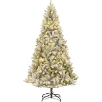 Black Box Trees Nagoya Künstlicher Weihnachtsbaum mit warmweißen LED-Lichtern - H180 x Ø108 cm - Grün gefrostet