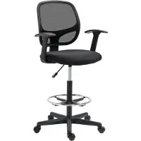 Vinsetto Arbeitsstuhl Mesh Zeichenstuhl Bürostuhl mit Fußring höhenverstellbar