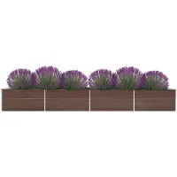 vidaXL Garten-Hochbeet Verzinkter Stahl 600x80x45 cm Braun