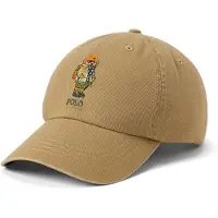 Ralph Lauren für Herren. 710B27553001 Baseballcap aus Serge mit Polo Bear in Beige (OSFA), Lässig, Baumwolle