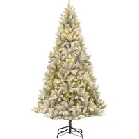 Black Box Trees Nagoya Kunstbaum mit LED-Beleuchtung - Tannenbaum Künstlich mit Scharnierkonstruktion - Weihnachtsbaum mit Beleuchtung, Timer und Dimmfunktion - H120 x Ø79 cm - Grün Frosted