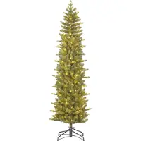Black Box Trees Harma Pilar Baum mit LED-Beleuchtung - Weihnachten für kleine Räume - Weihnachtsdeko mit Timer und Dimmer - Weihnachtsbaum Schlank H230 x Ø69 cm - Grün
