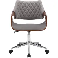 Halmar Büro Stuhl mit Armlehnen Fohlen - grau (Samt) / Mutter