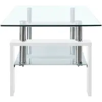 vidaXL Couchtisch Weiß Transparent 95x55x40 cm Hartglas
