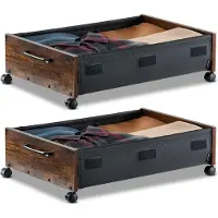 Vevor Unterbettkommode Unterbettaufbewahrungstasche 2 Stk. rollbar (650 x 460 x 180 mm) Unterbettbehälter mit feststellbaren Rädern, mobile Aufbewahrungsbox für Kleidung Schuhe Schlafzimmer