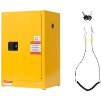 OEM Brennbarer Lagerschrank 49,21 L, 59 x 46 x 90 cm Brandschutzschrank mit Verstellbarem Regal, Kaltgewalzter und Verzinkter Stahl-Brandschutzschrank, für Gewerbliche, Industrielle Nutzung, Gelb