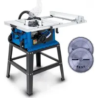 Scheppach Tischkreissäge HS105 2000W Schnitthöhe 75mm +Untergestell, 2.Sägeblatt