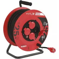 Emos Verlängerungskabel, 50m / 230V, Spule, 4 Steckdosen, Gummi