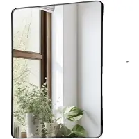 Vevor Wandspiegel Schminkspiegel Badezimmerspiegel 762 x 558 x 25 mm rechteckiger Spiegel, Rahmen aus Aluminiumlegierung Spiegel mit Z-förmiger Halterung für Badezimmer Schlafzimmer Wohnzimmer
