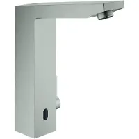 GROHE Eurocube E Infrarot-Elektronik, mit Mischung, Batteriebetrieb, Ausladung 198mm, chrom, 36441DC0, Farbe: Supersteel