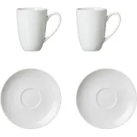 Ritzenhoff & Breker Tasse "Latte Macchiato Gläser Bianco 4er Set weiß", weiß, B:2cm H:2cm, Porzellan, Trinkgefäße, Tasse, Spülmaschinengeeignet