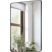Vevor Wandspiegel Schminkspiegel Badezimmerspiegel 1220 x 916 x 25 mm schwarzer Rahmen aus Aluminiumlegierung Spiegel mit Z-förmiger Halterung passend für Badezimmer Schlafzimmer Wohnzimmer