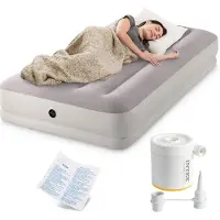 Intex Materac dmuchany 191x99x30 cm z pompką elektryczną 64177