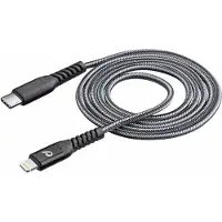 Cellularline Tetra Force Cable 120cm - USB-C to Lightning, 1,2 m, Lightning, USB C, Schwarz, 76 g, 1200 mm