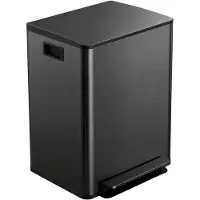 HOMCOM Mülleimer Küche 2 x 30L Treteimer mit Softclose-Deckel und Pedal, Schwarz