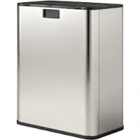 HOMCOM Küchenmülleimer 2 x 28L Edelstahl-Tretmülleimer mit Soft-Close-Deckel